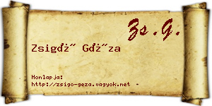 Zsigó Géza névjegykártya